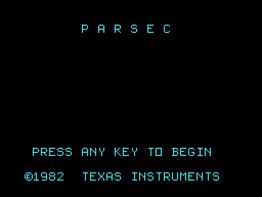 Parsec title screen running on Libre99